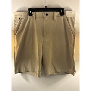 Stylus Men's Chino Shorts 40 Classic Stone Flat Front Performance Stretch 9" ins
